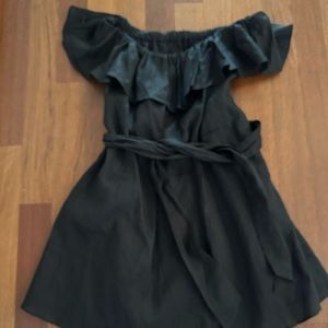 Banana Republic black linen off the shoulder dress